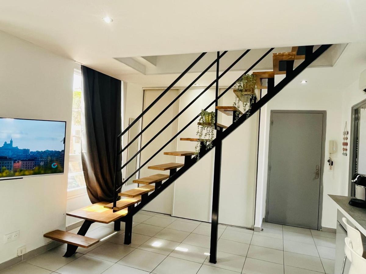 Superbe Duplex Design Neuf 2 Chambres, Climatise Tout Confort, Facile D,Acces Stationnement Gratuit 马赛 外观 照片
