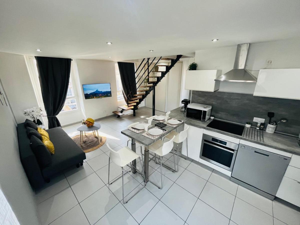 Superbe Duplex Design Neuf 2 Chambres, Climatise Tout Confort, Facile D,Acces Stationnement Gratuit 马赛 外观 照片